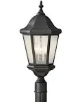 Sea Gull Lighting OL5907BK Martinsville Three Light Outdoor Post Lantern Outside Fixture, Black