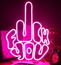 Letters Gesture Neon Signs for Wall Pink LED Neon Lights USB Neon A-pink finger