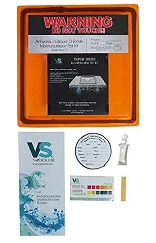 Vapor Score Moisture Tester for Concrete Slab, Calcium Chloride Test Kit – Easy-to-Use Water Damage Detector and Moisture Analyzer (3-Pack)