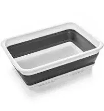 Collapsible Wash Basin - Grey | Portable Dish Tub | Kitchen | Camping | Sink ...