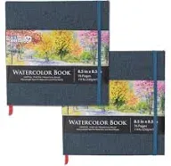 5.5&#034; X 8.5&#034; Watercolor Book, 2 Pack, 76 Sheets, 110 Lb (230 GSM) - Linen-Bound H