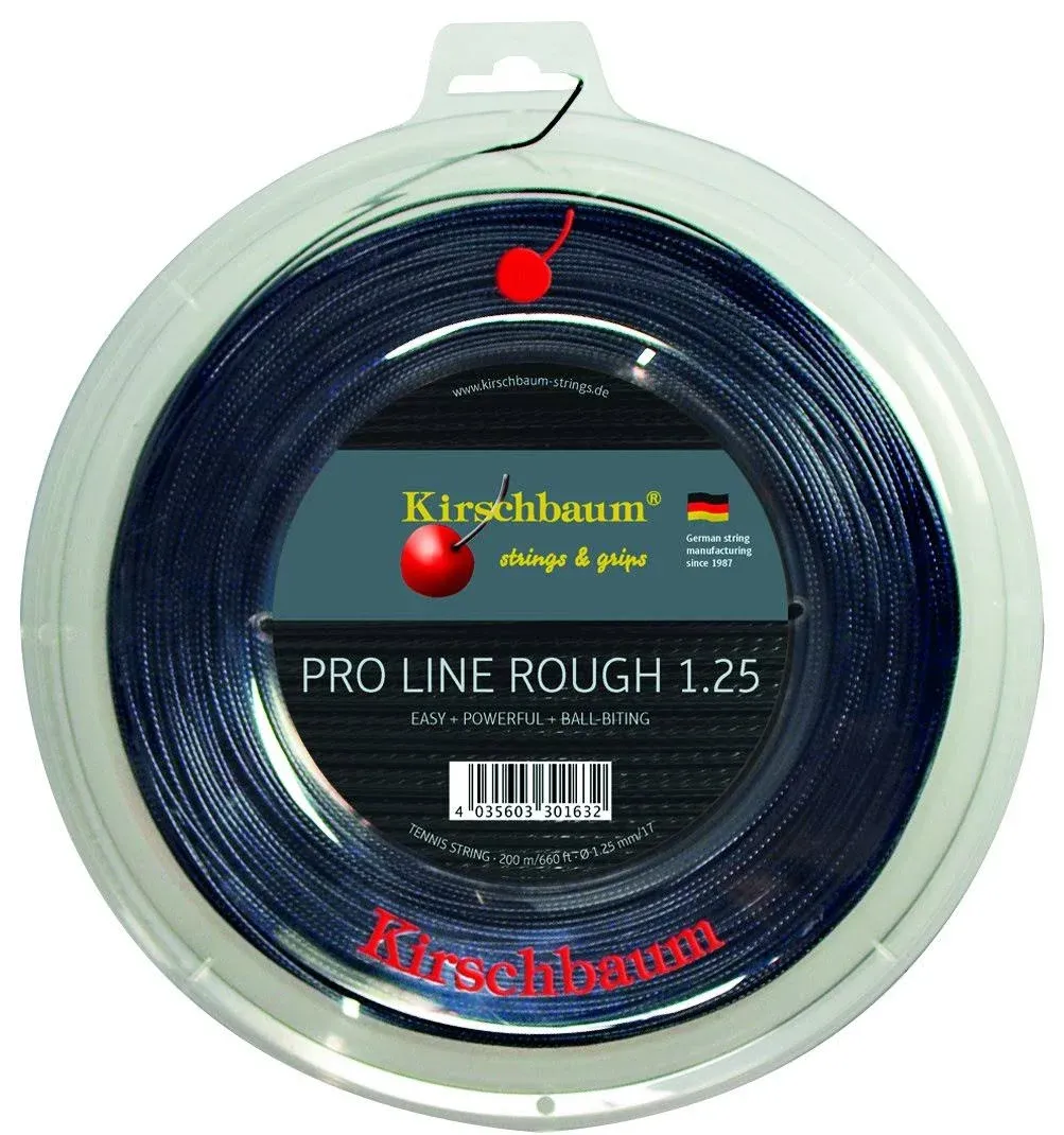 Kirschbaum Pro Line Rough 17 Gauge 1.25mm 200m/660ft Tennis String Reel Black