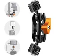 K&F Concept Dual Ball Heads Magic Arm, Articulating Magic Arm with 1/4"-20 Screw, 360° swivelling Ball Head, Aluminum Alloy Camera Monitor Mount Arm