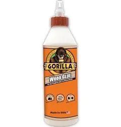 Gorilla Wood Glue, Indoor & Outdoor Carpentry Projects, Paintable, Sandable, Moisture Resistant, Clamping, Natural Color, 18oz/532mL, (Pack of 1), 6215230