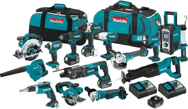 Makita XT1501 18V LXT Lithium Ion Cordless 15 Pc. Combo Kit (3.0Ah)