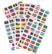 World Flags Stickers - 192 Countries PVC Transparent Planner Travel Stickers for School, Theme Parties, Homeschool, Journal Sticker, Labels