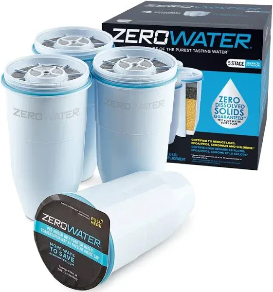 ZeroWater Starter Pack Bundle, 23 Cup Dispenser and 2-Pack Replacment Filters