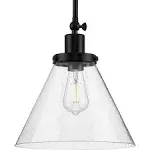 Progress Lighting P500324-031 Hinton - 1 Light Pendant-Matte Black Finish