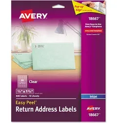 Avery Matte Clear Easy Peel Mailing Labels