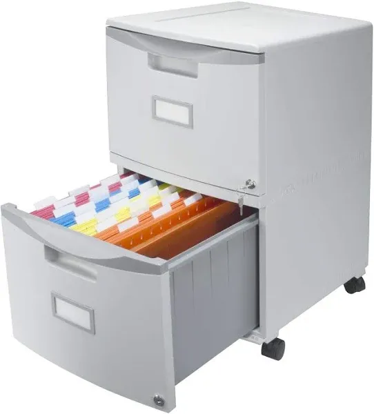 Storex Industries 2 Drawer Mobile File Cabinet with Lock