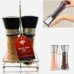 Salt and Pepper Grinder Set Stainless Steel Refillable Salt &amp; Peppercorn Shakers