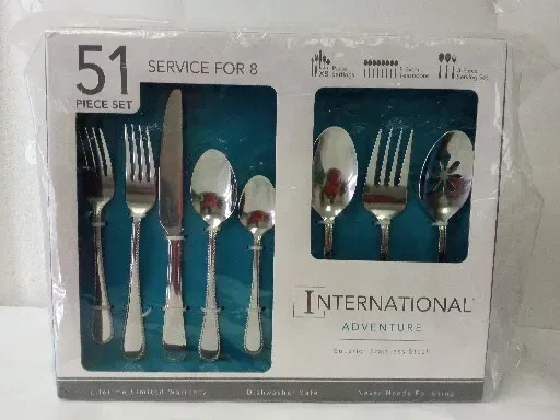 International Silver Kensington 51-Piece Stainless Steel Flatware Set