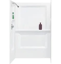 Mustee 748-32WHT Durawall 32" D x 48" W X 73-1/4" H Rectangular Shower Wall in White