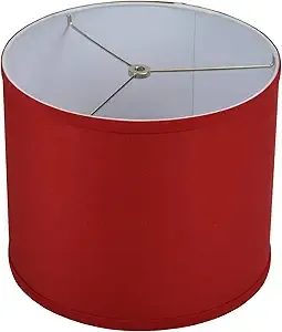 FenchelShades.com 12" Top Diameter x 12" Bottom Diameter 10" Height Fabric Drum Lampshade Spider Attachment (Linen Rich Red)