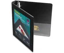 Avery 68054 Locking D-Ring View Binder,1-Inch Cap.,11-Inch x8-1/2-Inch ,Black