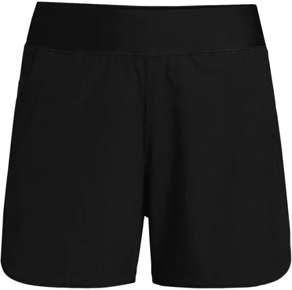 Lands' End Women's 5" Quick Dry Elastic Waist Board Shorts Swim Cover-up Shorts with Panty