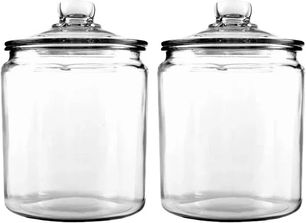 Anchor Hocking Heritage Hill 1/2 Gallon Glass Jar with Lid, Set of 2