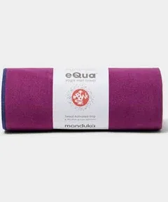 Manduka Yoga Mat Towel Sweat Activated Grip Equa Blue 72 x 26.5 inch