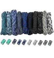 Paracord PLANET 550lb Type III Paracord Combo Crafting Kits with Buckles