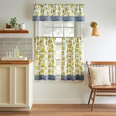 Martha Stewart Lemons 3PC Valance & Tiers Set - Multi