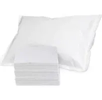 Case 100 Units of Medical Quality Disposable White Pillow Cases 21&#034; x 30&#034;