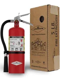 Amerex B500T ABC Dry Chemical Fire Extinguisher with Aluminum Valve and Vehicle Bracket, 5 lb.