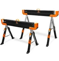 Wen 1300-Pound Capacity Height Adjustable Folding Steel Saw Horse with 2x4 Support Arms WA1300-2