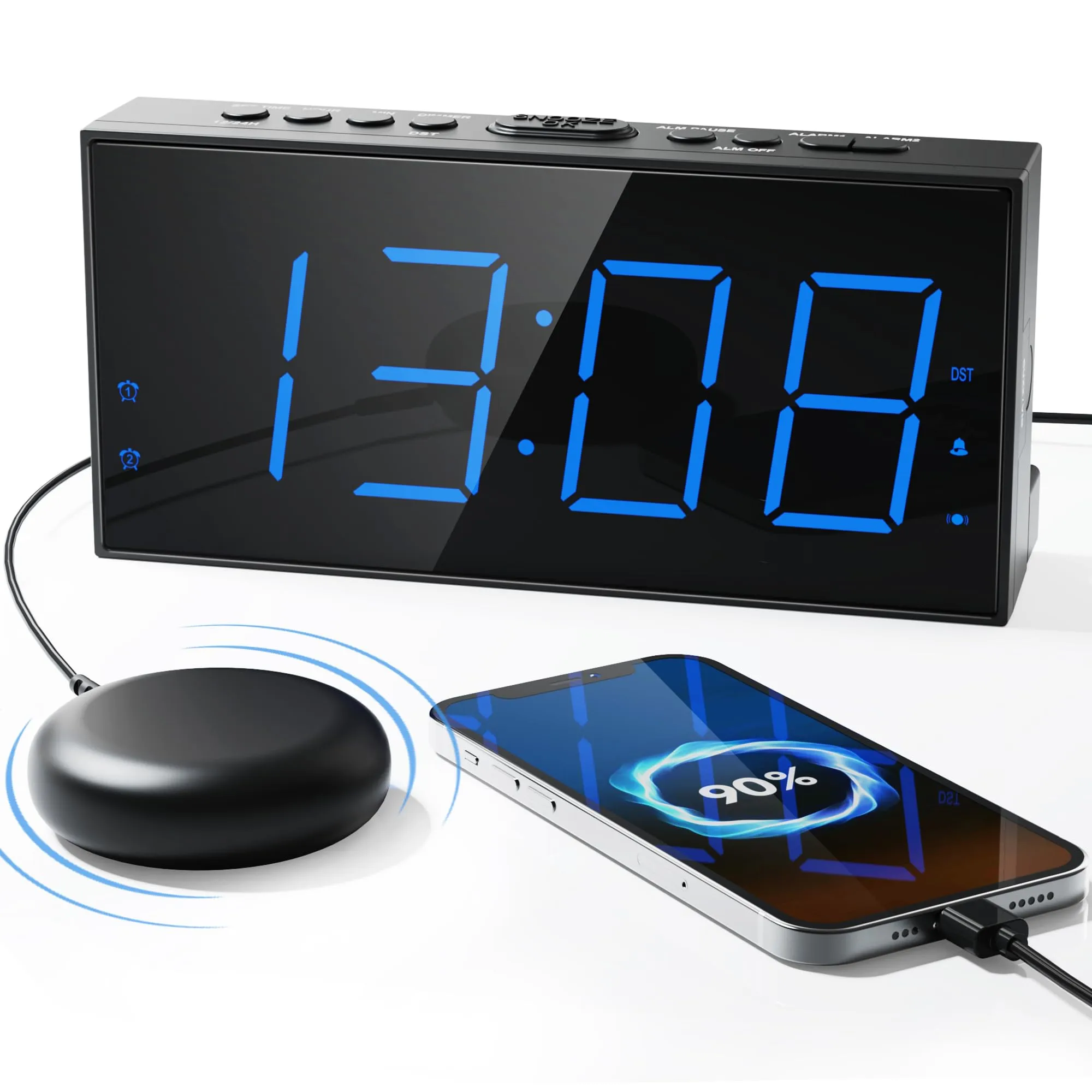 Very Loud Alarm Clock with Bed Shaker