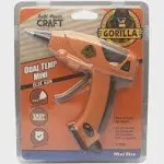 Gorilla Dual Temp Mini Hot Glue Gun Kit with 75 Hot Glue Sticks