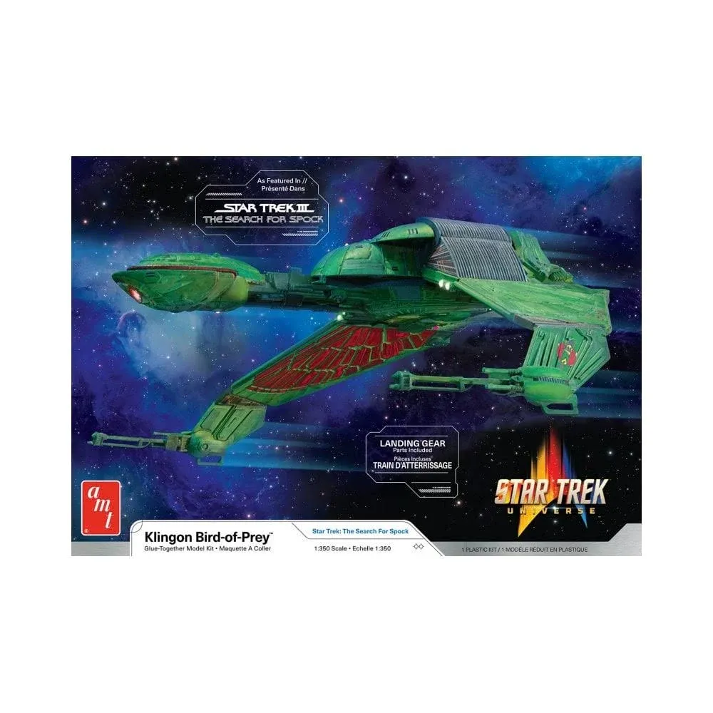 SKILL 2 MODEL KIT KLINGON BIRD-OF-PREY &#034;STAR TREK&#034; 1/350 SCALE AMT AMT1400 M