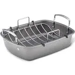 Circulon Nonstick Roasting Pan / Roaster with Rack - 17 Inch x 13 Inch, Gray