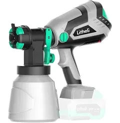 Litheli 20V Cordless Paint Sprayer, Battery Powered Paint Sprayers for Home Interior and Exterior, HVLP Paint Gun with 3 Patterns & 3 Nozzles(Battery & Charger Not Included, Power Tool Only)