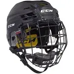 CCM Tacks 210 Hockey Helmet Combo with Cage (White, Large)