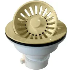 Westbrass D2143P-51 4-3/8" Push-Pull Style Large Kitchen Sink Basket Strainer, Powder Coat Almond