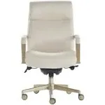 La-Z-Boy Modern Melrose Executive Office Chair Ivory White Bonded Leather