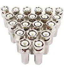 BeElion 20PCS BNC Male Twist-on Coax Coaxial RG59 Connector for CCTV Security C