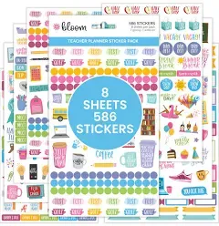 bloom daily planners Sticker Sheets, Teacher Planner Stickers V2