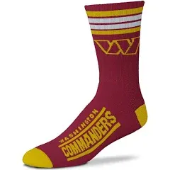 For Bare Feet Men's NFL 4-Stripe Deuce Performance Crew Socks