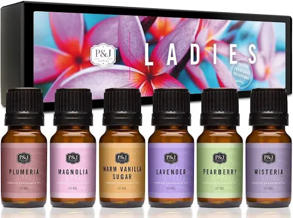 P&J Trading Ladies Set of 6 Fragrance Oil