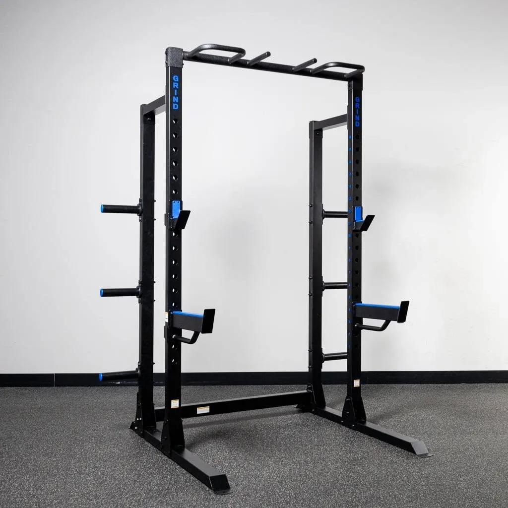 Grind Chaos4000 Half Power Rack for Home Gyms with Weight Plate Storage, Spotter ...