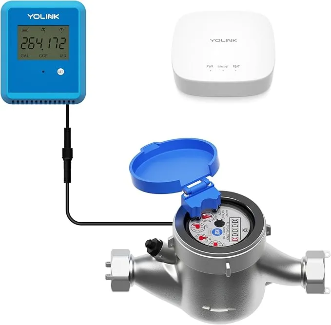 YoLink FlowSmart NSF Water Meter, Smart Water Usage Monitor and Water Leak Detection: 0.5 Inch Advanced Smart Home Water Meter, Hub Included