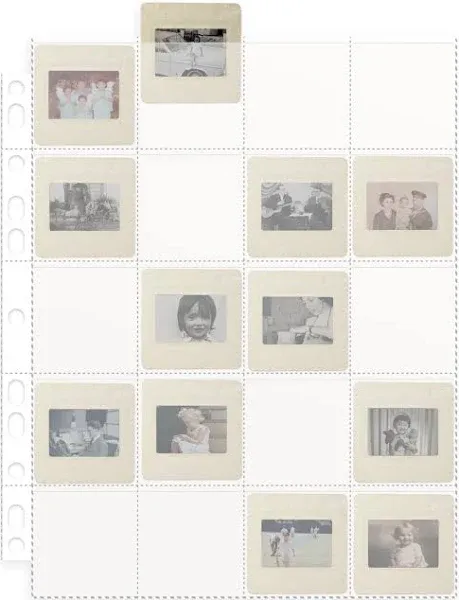 Photomyne Protective Photo Slide Page | Holds 20 35mm Slides - 10 Pages Pack (200 Slides) | Clear Slide Preservers.