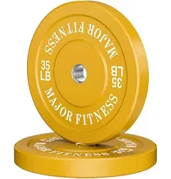 MAJOR FITNESS Low Bounce Bumper Plates Olympic Weight Plates Set