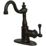 Kingston Brass Ks7495Bl Single Lever Handle Bar Faucet With Cover Plate - Oil...