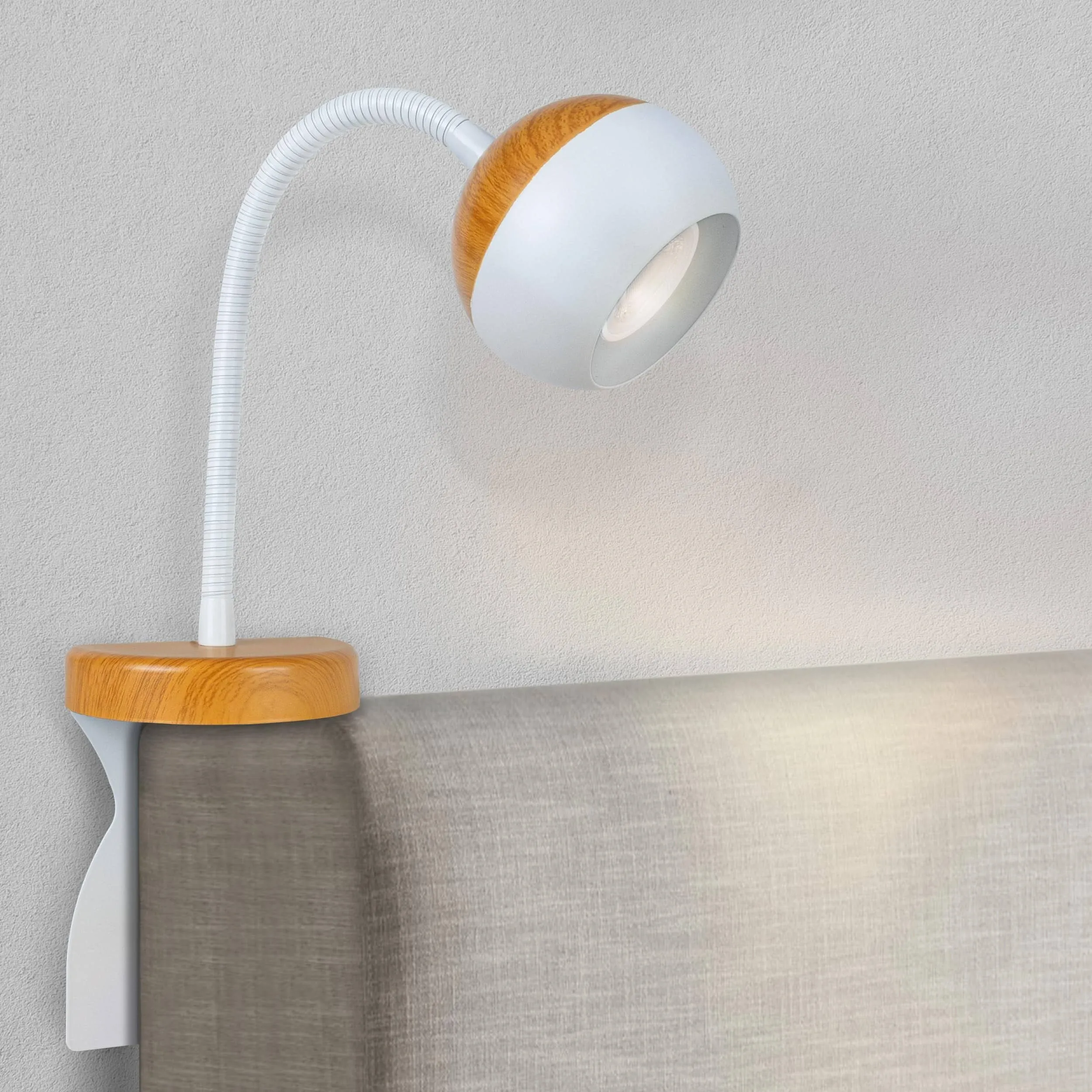 Solfres Innovative Design Headboard Reading Light. No Drilling Golden Book Light for Bedtime Reading. Dimmable LED Book