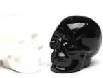 Pacific Trading Black & White Ceramic Skull Salt & Pepper Shakers