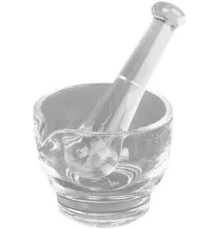 Apothecary Products Mortar and Pestle Bowl | Mixer and Grinder for Medicine | Glass | 2 oz