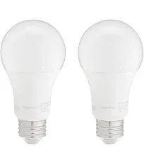 Amazon Basics A19 LED Light Bulbs 100 Watt Equivalent, Daylight White (5000K), Energy Efficient 15W, Non-Dimmable, 10,000 Hour Lifetime, 16-Count