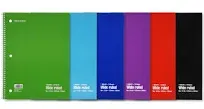 Mintra Office Spiral Notebooks Pastel College Ruled 6 Pack 70 Sheets