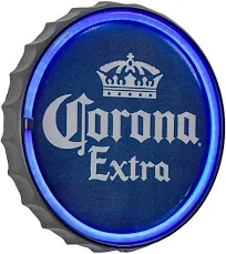 Corona Extra Neon LED Light Rope Bar Sign Bottle Cap Round Shaped Man Cave Decor